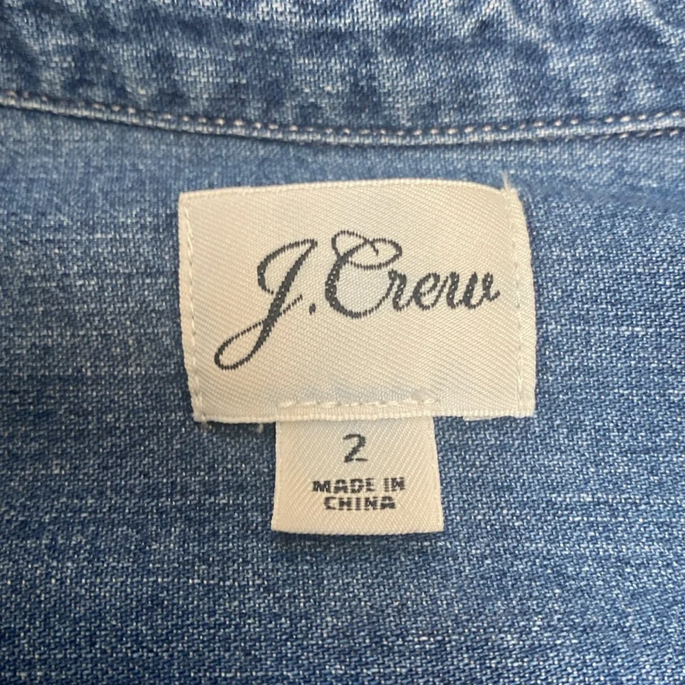 J. Crew denim chambray pearl snap button down dress size 2 ASO Meghan Markle - Picture 6 of 10